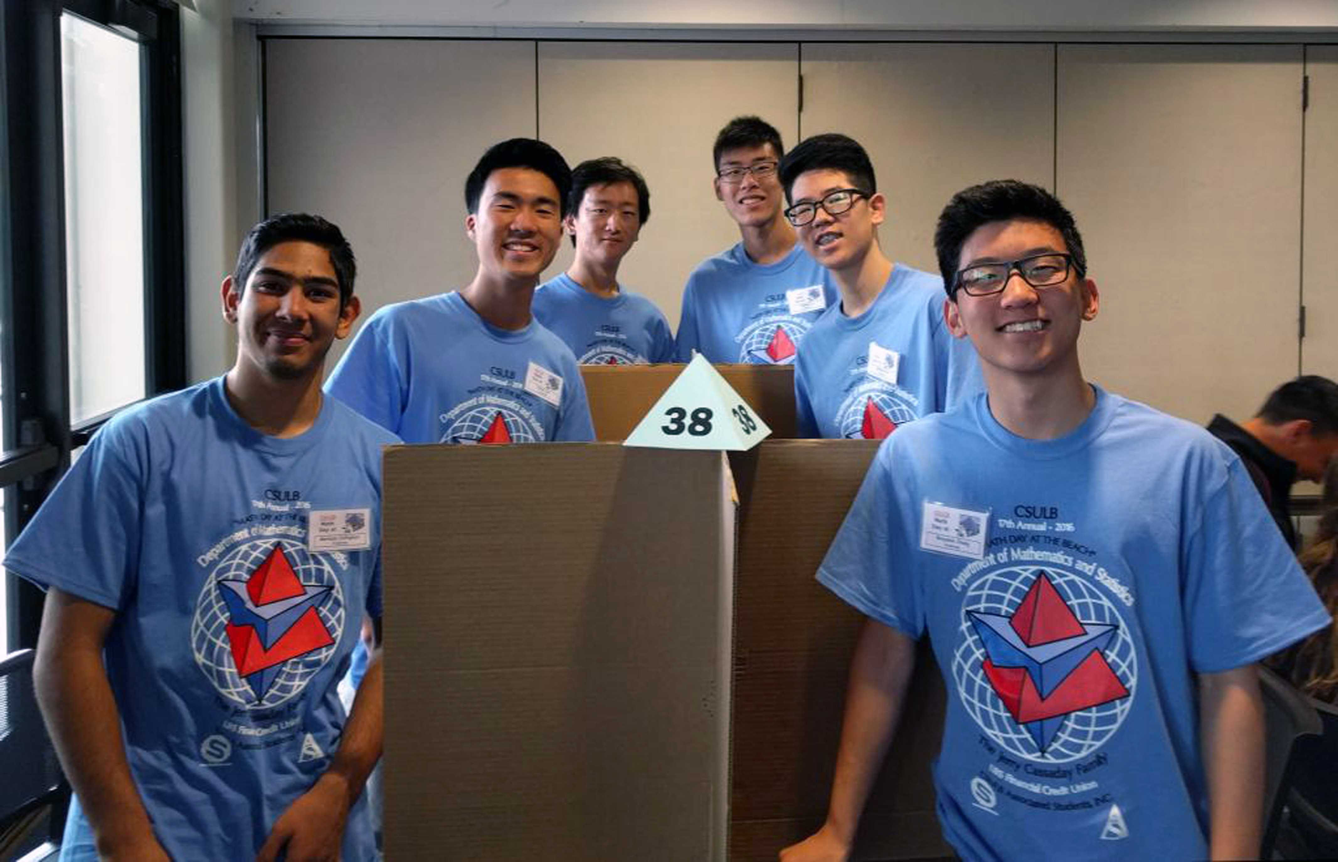 Junior Morteza Zolfaghari, Seniors Daniel Sun, Andrew Lee, Yucheng Liu, junior Matthew Kim, and Freshman Benjamin Chang, bravely face the individual assessments.