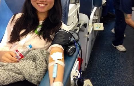 Students help others by donating blood
