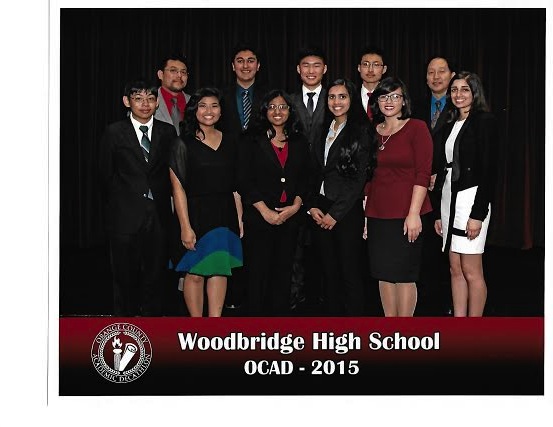 Woodbridge Decathlon members and their advisers after  winning second overall in the OC competition.