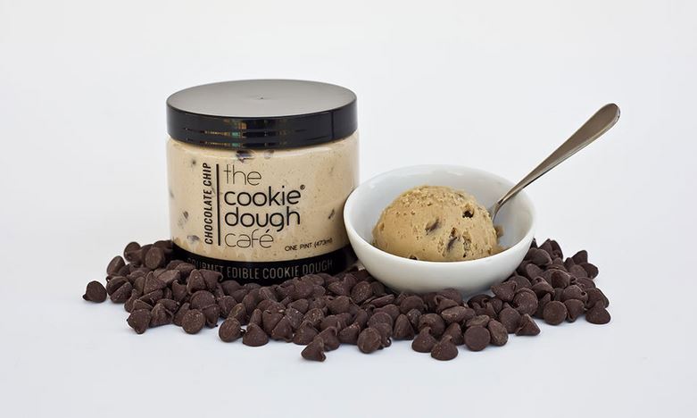 The Cookie Dough Cafe, egg-free edible cookie dough, offers a safe alternative to regular dough.