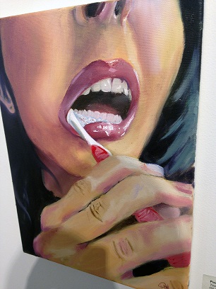 This painting entitled Toothbrush was created by junior Pooja Nitturkar.