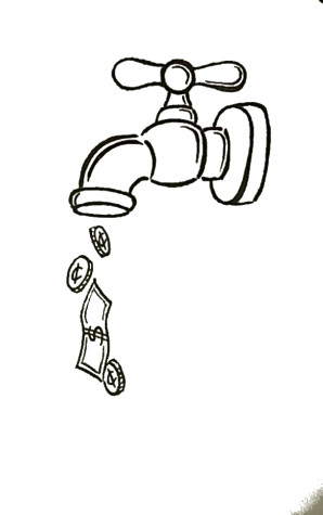 Drip, drop; there goes all the liquid money down the drain