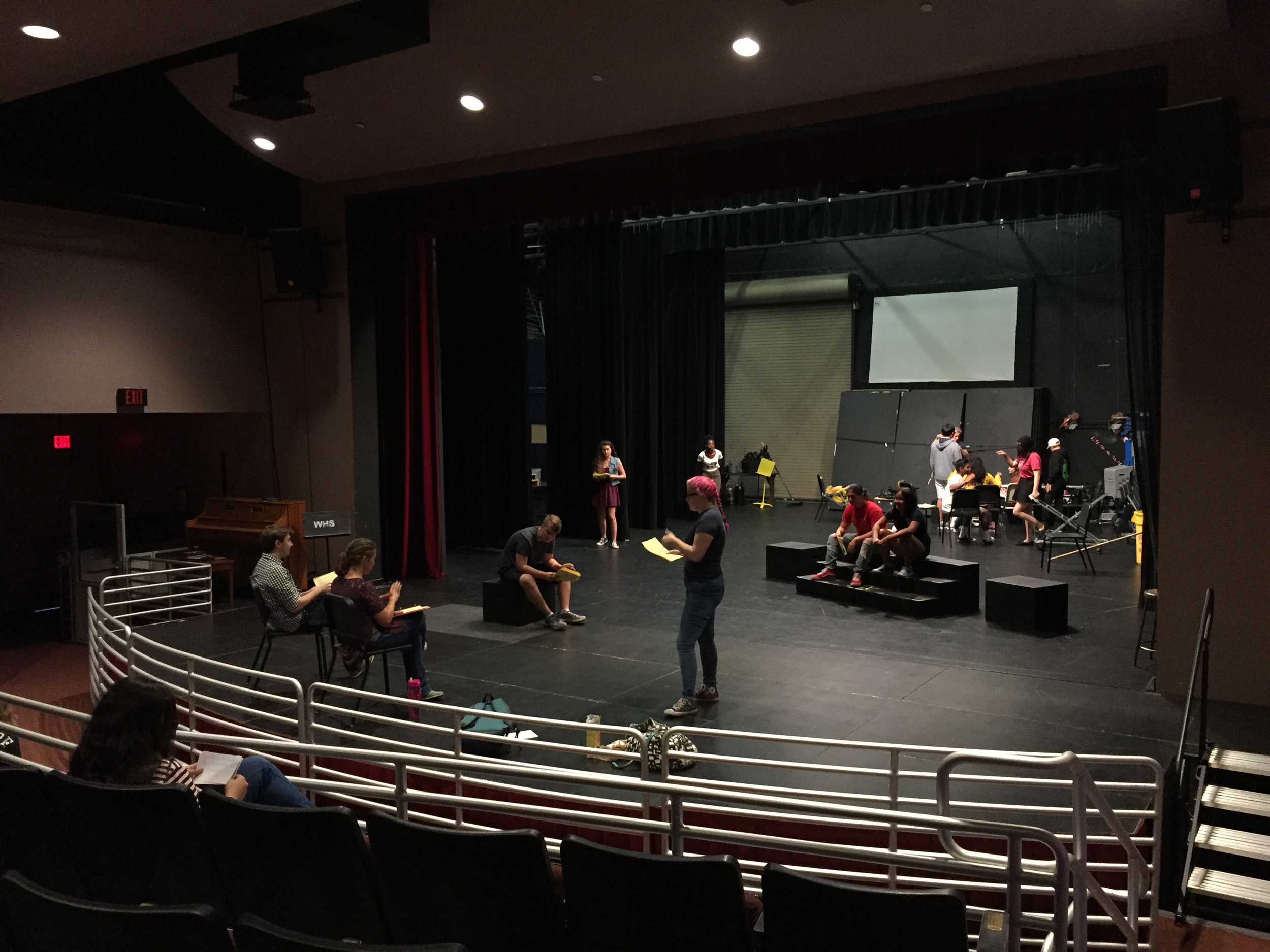 Drama students practice daily before the theater opens with their fall play, A Midsummer Night’s Dream.