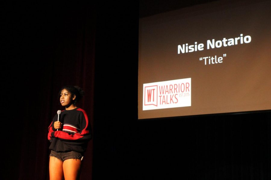 Senior, Nisie Notario speaking about her experiences with bullying.
