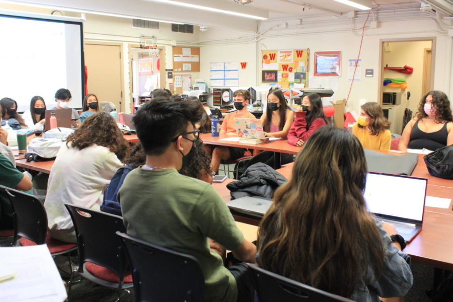 ASB holds a meeting to discuss and plan events for the school year.