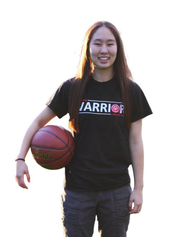 President of Warrior Unified and girls varsity basketball captain, Ashley Cheng poses with her basketball.