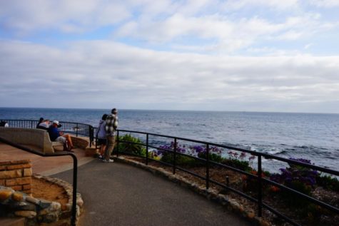People take a rest on nearby benches and take in a balcony view of the sky and ocean. The ocean is certainly one of Laguna Beach’s most striking features, displaying a distinct cerulean color and harboring a variety of sea life.