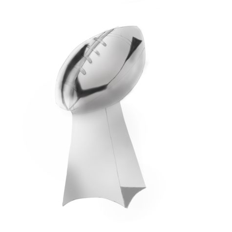 Illustration of the Lombardi Trophy, which is awarded to the team that wins the Super Bowl each year.
