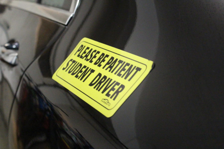 Many students utilize a student driver sticker on their vehicles to warn drivers on the road about their journey to achieve their license.