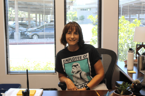 Christine Haley sits in her new office at the Administration building, ready and excited to
meet new Woodbridge High students. As Assistant Principal, she observes students with last names P-Z.