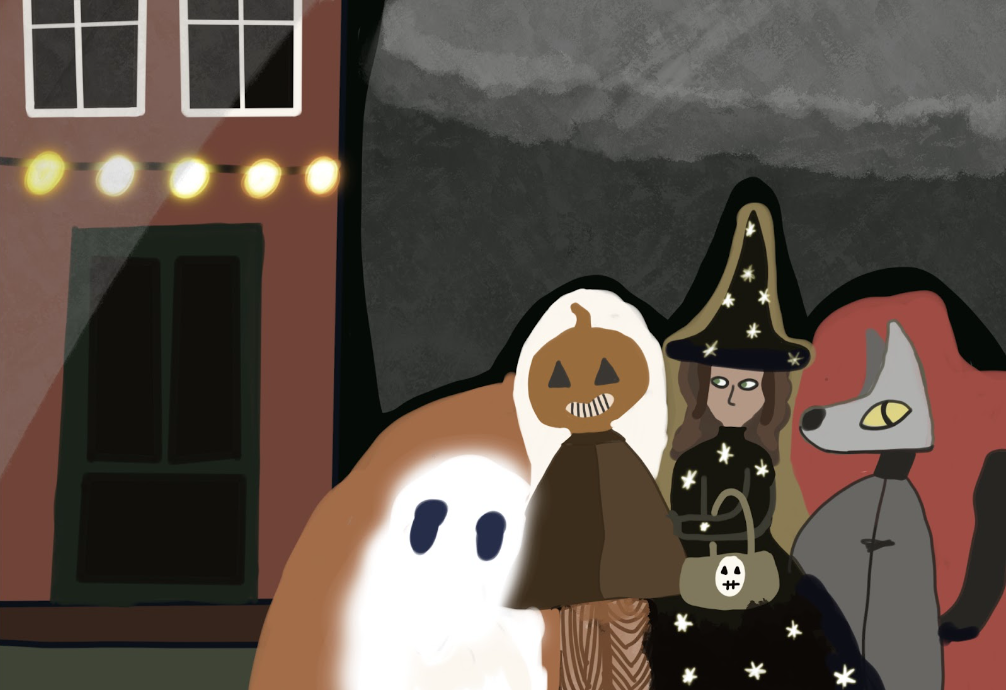 Halloween night is here and a group of spooky friends is enjoying their favorite fall tradition.