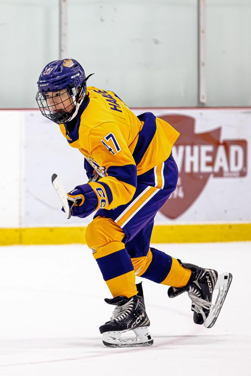 Senior Hugo Haase skates on the ice during a game for Woodbridge High's club hockey team.

Photo courtesy of Hugo Haase