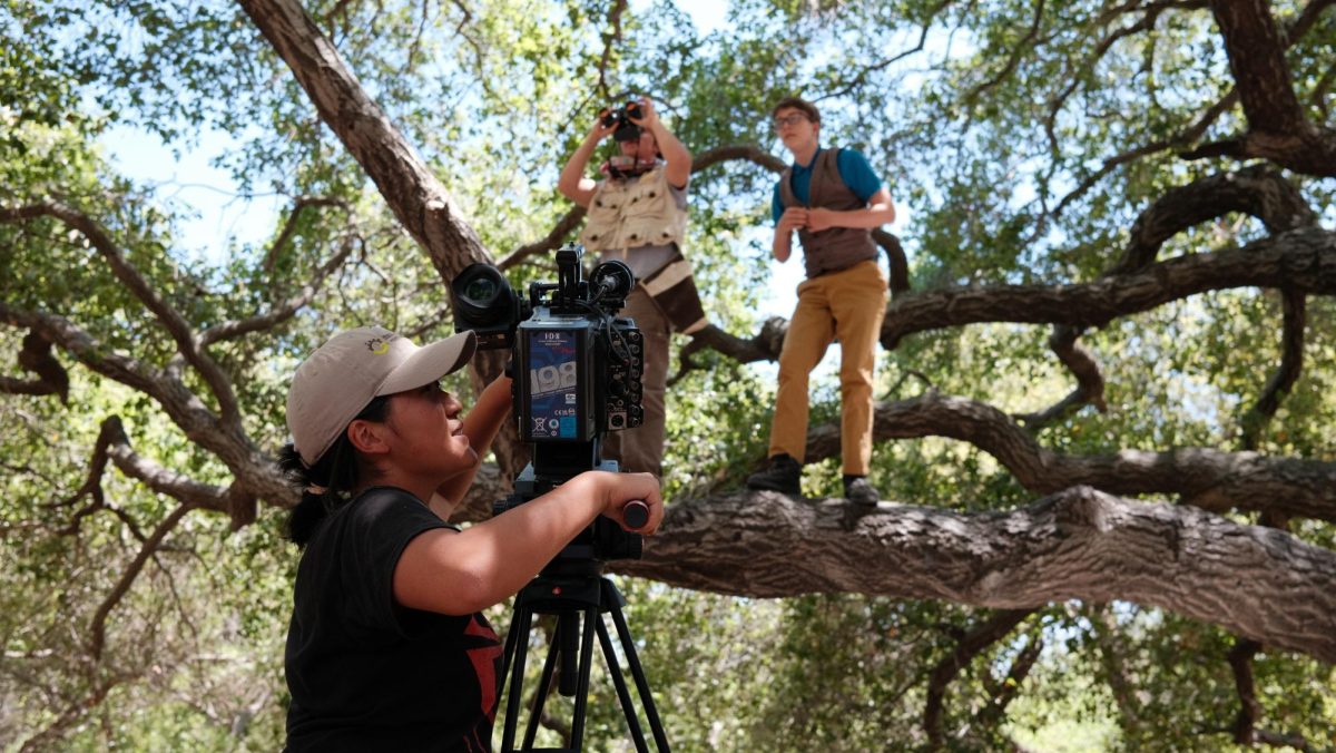 Matilda Park poses for a photo while filming a segment. 