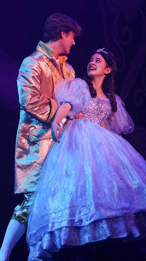 Seniors Bennett Fillmore and Lily Testerman as Cinderella and Prince Charming in the spring musical. 